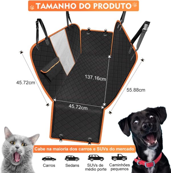 Capa Banco Traseiro para Pets com Passagem Cinto 4 em 1 - Image 3